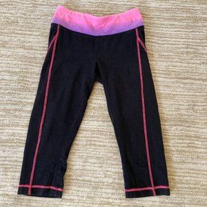 Material Girl Active Capri Leggings with Pink "Love" Waist Band